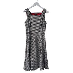 Lands' End Dress in Womens Size 8 T Jacquard Sleeveless Princess Cut Square neck